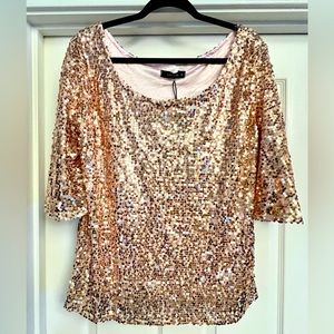 Rose gold sequin top